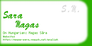 sara magas business card