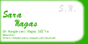 sara magas business card